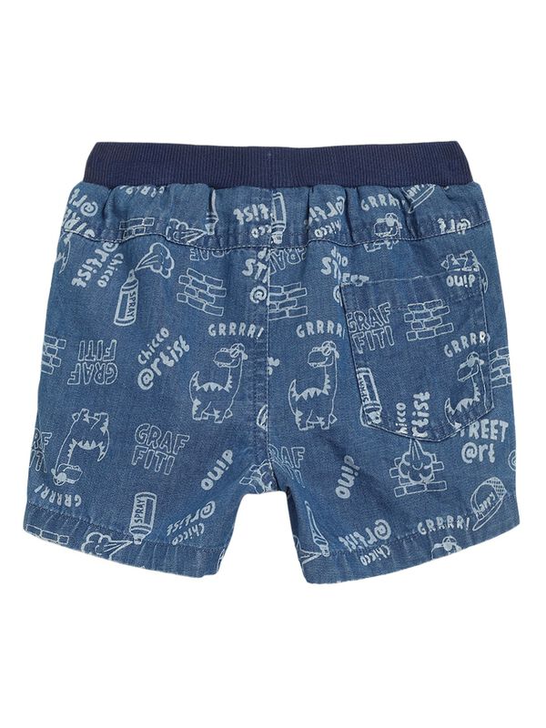 Boys Medium Blue Printed Short Trouser image number 1